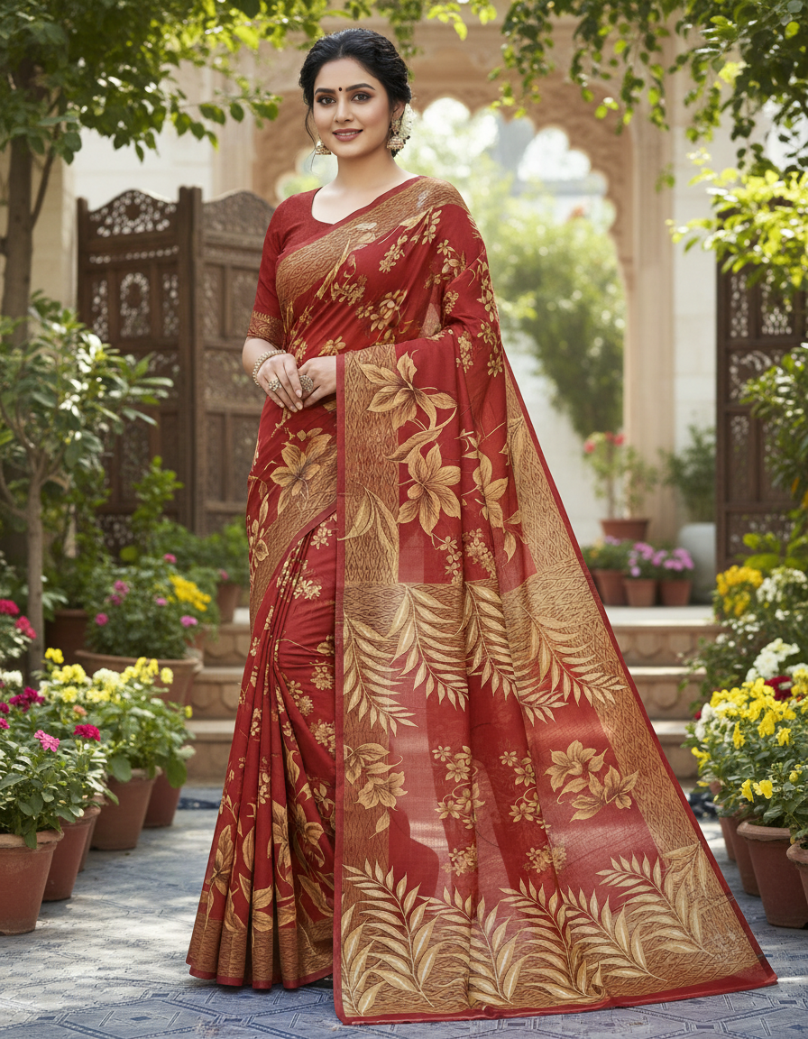 1781535070975_2481.png Print cotton saree - Image 1