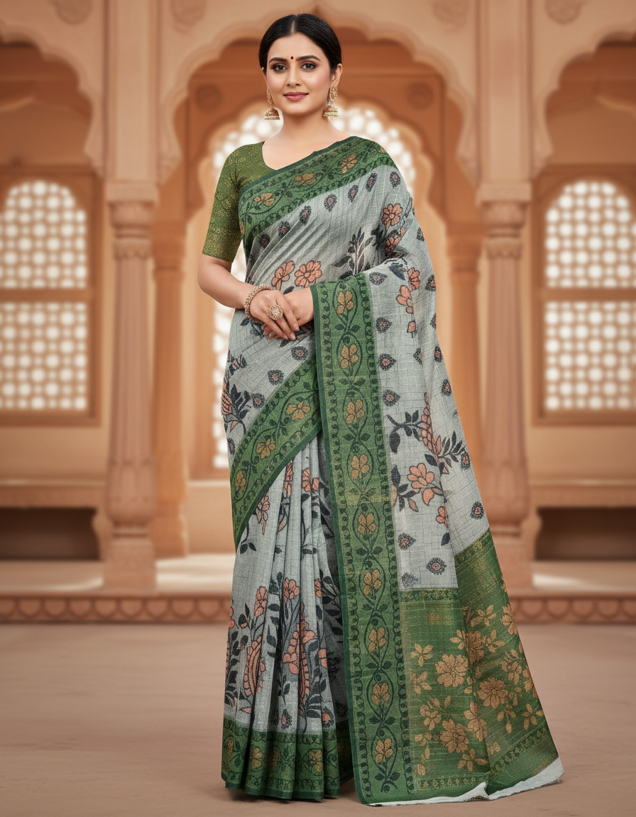 1781667570936_9666.png Jamdani tant saree - Image 1
