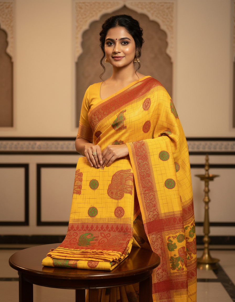 1781667694621_2706.png Jamdani tant saree - Image 1